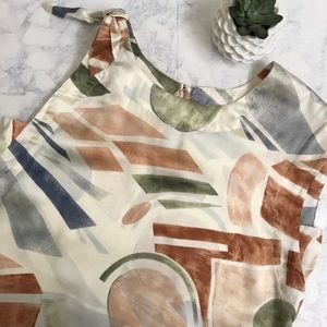 Anthropologie Maeve Silk Knot Shoulder Top
